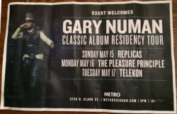 Gary Numan Venue Poster 2016 Chicago